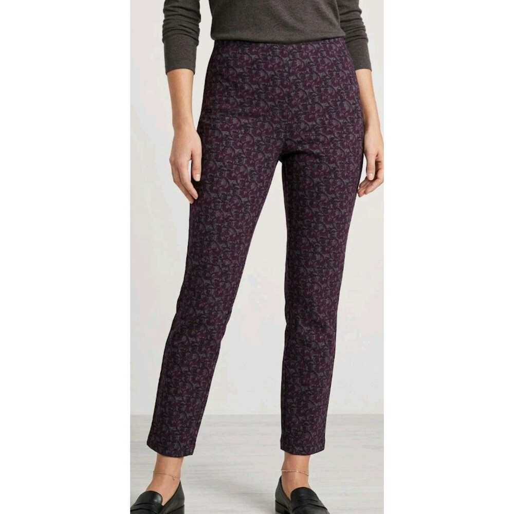 Chico's Women's Pull on Pants Size 1 Regular US M Purple Geometric Print...
